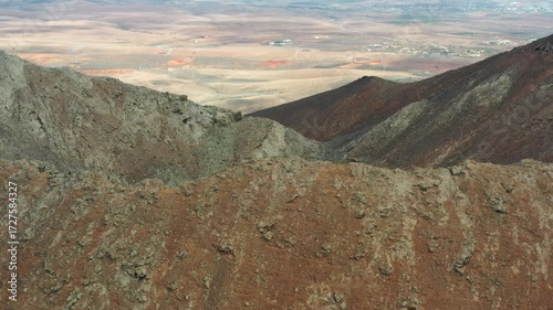 Aerial View of Caldera de Gayria Volcano in Fuerteventura, Canary Islands