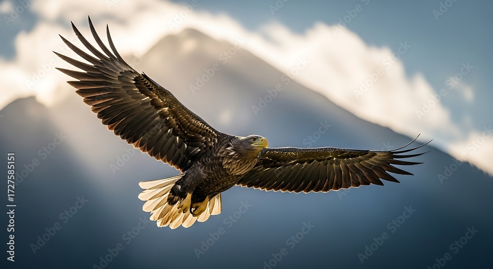 Obraz premium Eagle Flying Mountain.