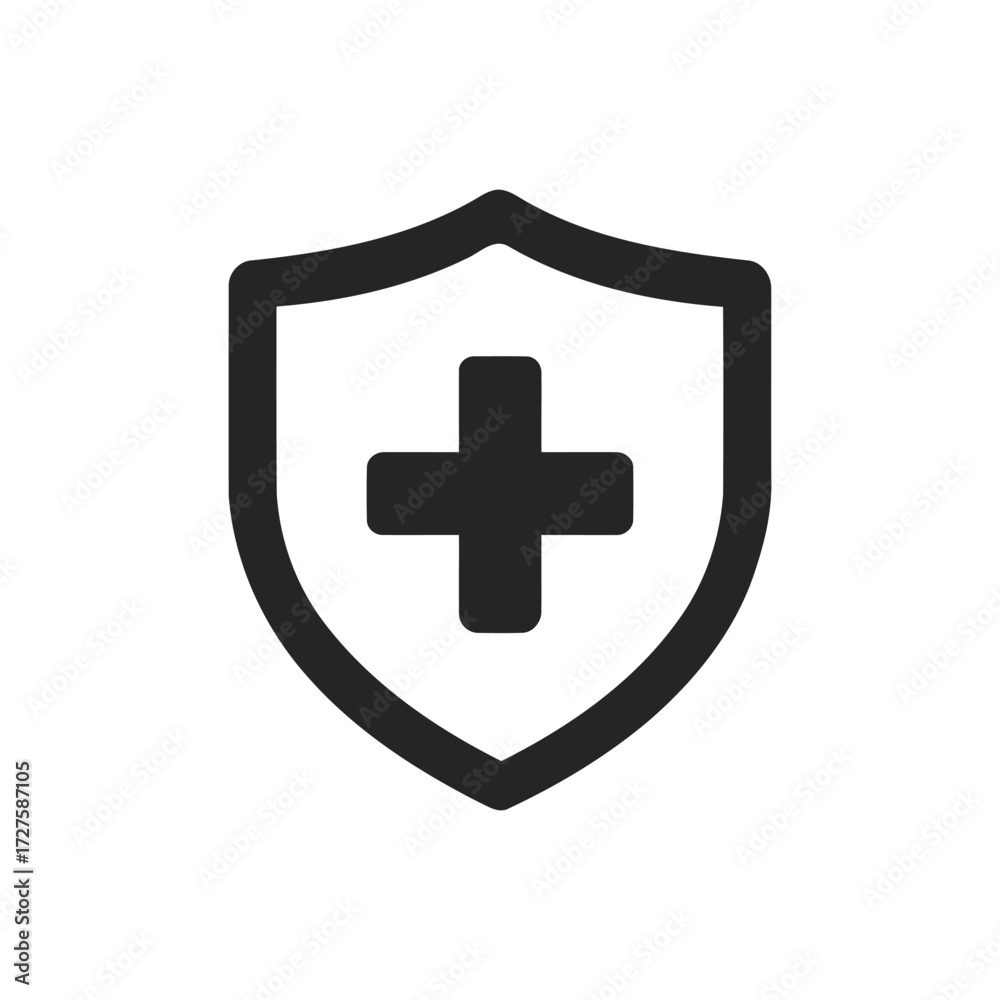 Obraz premium Shield with a cross symbol 