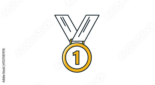 Golden First Place Medal Icon