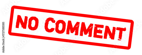Red No Comment Rubber Stamp icon isolated on white background PNG 