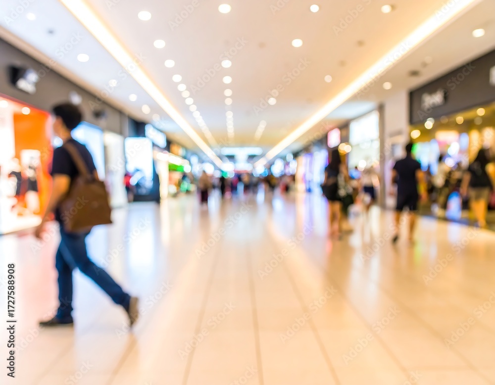 Fototapeta premium Blurred view of a bustling shopping mall