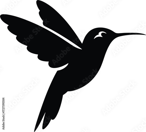 Hummingbird Silhouette in Flight Symbolizing Agility and Natural Beauty