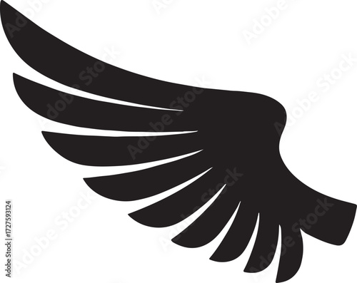 Valkyrie wings icon vector, fantasy warrior symbol, angelic armor design, mythical winged emblem
