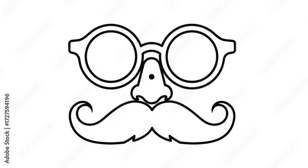 Obraz premium A comical disguise with oversized glasses a prominent nose and a curled mustache.