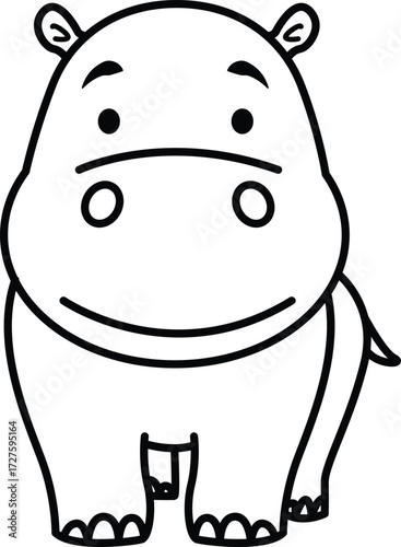 Hippopotamus Illustration for kids
