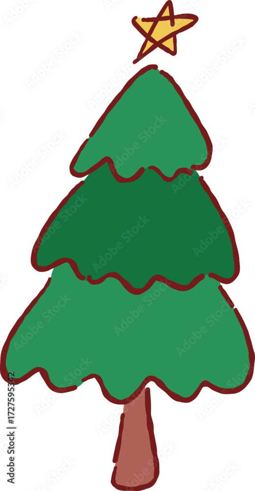 Fototapeta premium Hand Drawn Christmas Tree