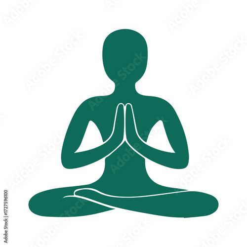 Minimal Vector Yoga Pose Design – Elegant Silhouette Illustration of Meditative Fitness Posture, Modern Wellness and Mindfulness Graphic Symbol for Health, Spa, Meditation, and Lifestyle Branding