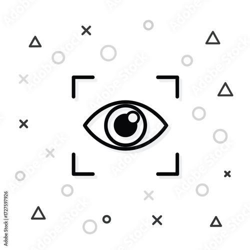 Vector art of eye recognition technology is depicted in this captivating image, showcasing the advancements in biometric identification