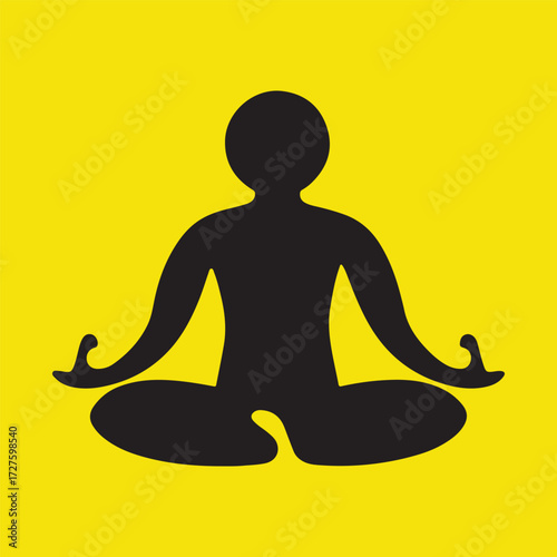 Minimal Vector Yoga Pose Design – Elegant Silhouette Illustration of Meditative Fitness Posture, Modern Wellness and Mindfulness Graphic Symbol for Health, Spa, Meditation, and Lifestyle Branding