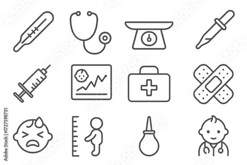 Aid icon growth first dropper icons scale health medicine baby vector