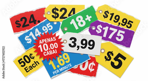 Colorful retail price tags set vector illustration concept