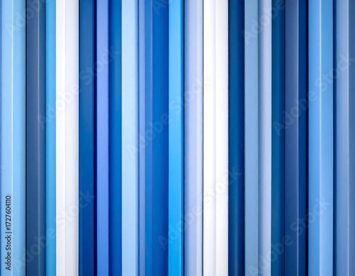 Abstract vertical striped pattern of shades of blue and white