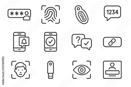 Retina sms vector icon token app popup face input push icons authentication