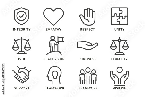 Core respect badge icon icons values teamwork group empathy support equality hand