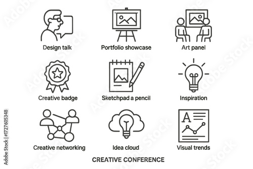 Creative visual icons typography icon vector portfolio design sketchpad trends inspiration conference