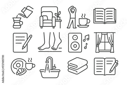 Vector clean slow barefoot fold icons note walk soft lifestyle icon window