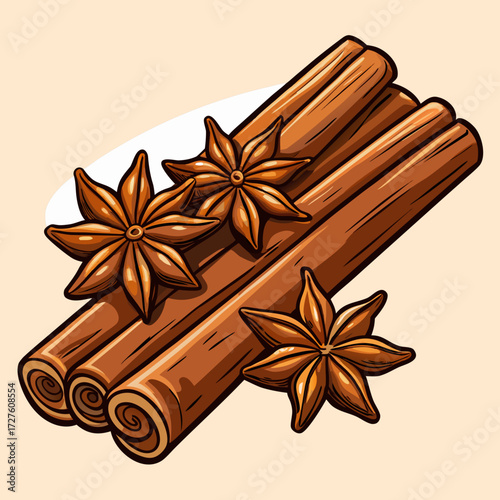 star anise and cinnamon sticks
