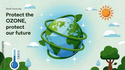 Environmental Conservation Concept for World Ozone Day with Planet Earth