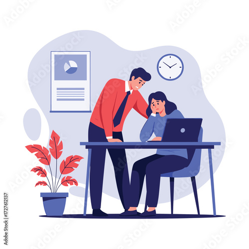 A supportive colleague offers comfort and guidance during a challenging workday.