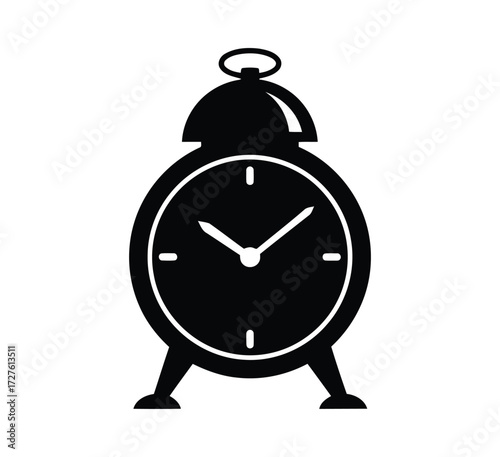 Black alarm clock with a simple and elegant design