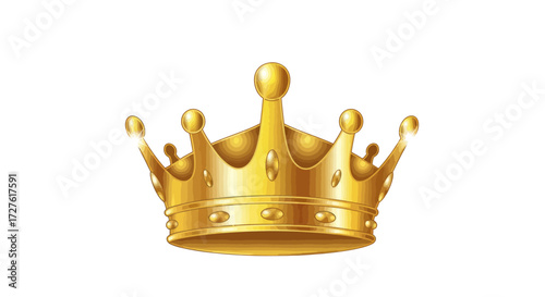 Regal gold crown with a polished finish and classic royal design.