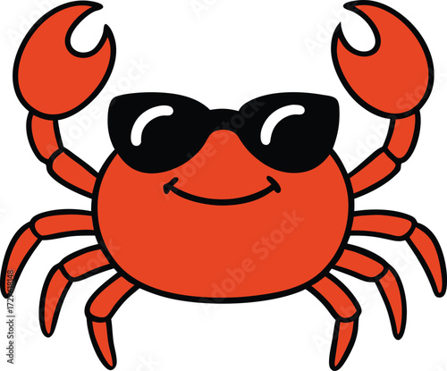 red crab on white background