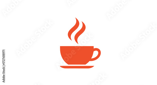 Steaming Hot Cup of Coffee Icon Illustration.