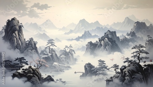  Chinoiserie fabric print