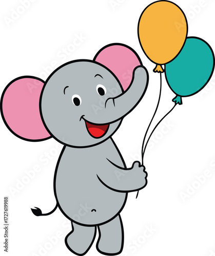 elephant with balloons