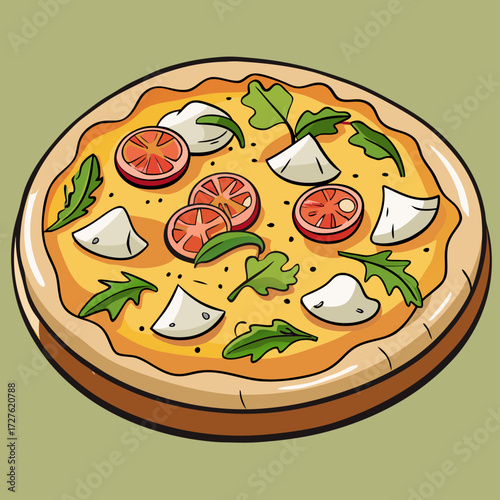 pizza with salami and cheese