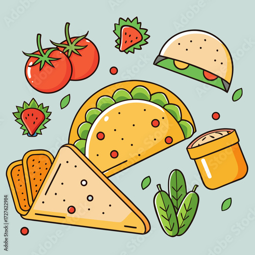 set of food icons