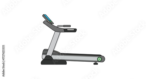 Modern Treadmill with Console and Running Surface.