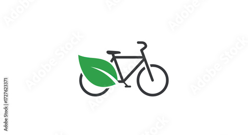 Bicycle with Green Leaf Symbolizing Eco-Friendly Transportation and Sustainable Living.