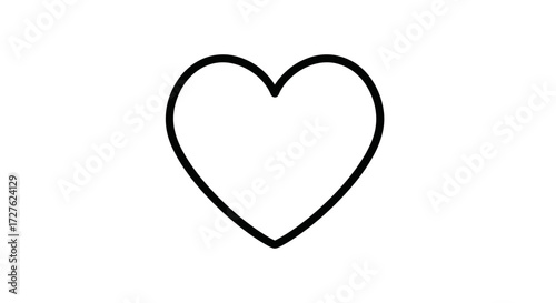 Simple Outline of a Black Heart Symbol.