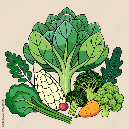 fresh vegetables on a plate