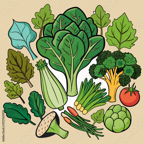 set of vegetables