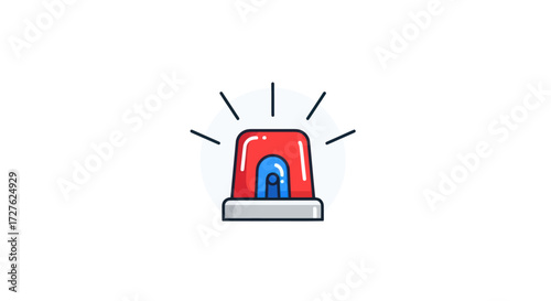Flashing red and blue emergency siren light icon a simple cartoon vector illustration of an alarm flasher.
