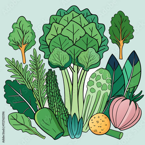 set of vegetables