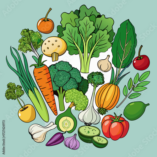 set of vegetables
