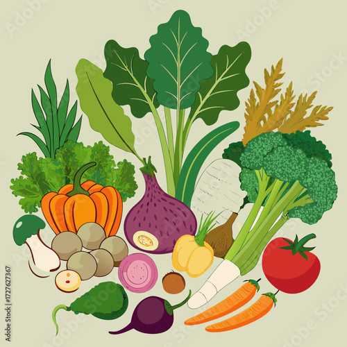 set of vegetables