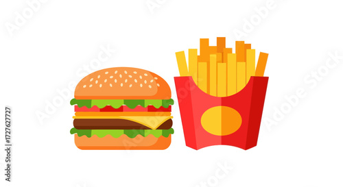 Classic Cheeseburger and French Fries Combo.