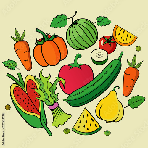 set of vegetables