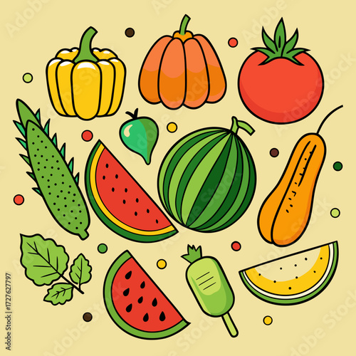 seamless pattern of vegetables