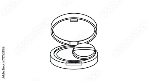 Compact Powder Makeup with Puff Applicator.