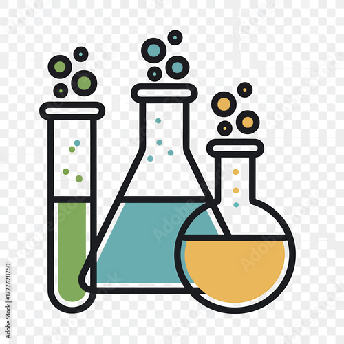 Minimalist scientific laboratory icon set