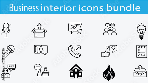 business inreriors icons bundle