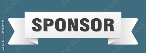 sponsor ribbon isolated on transparent background. sponsor ribbon