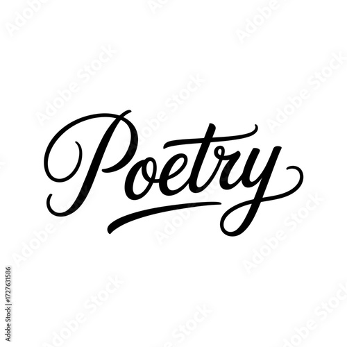 Elegant black text design for poetry reading banner