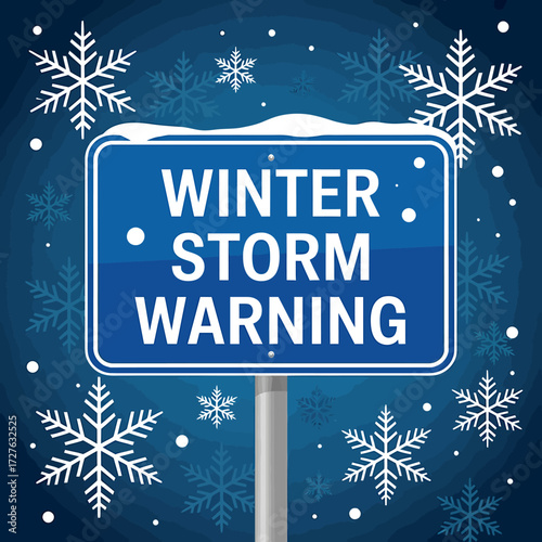 Digital illustration of a dramatic winter storm scene